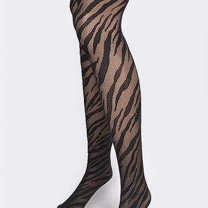 Black Zebra Print Stocking & Hosiery